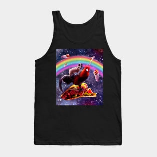 Space Pug Riding Chicken Unicorn - Taco & Burrito Tank Top